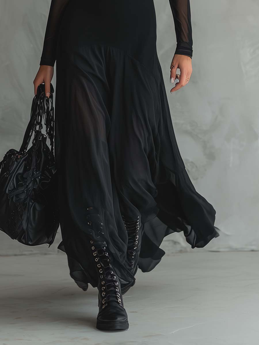 Francesca | Abito Lungo Ampio in Tulle