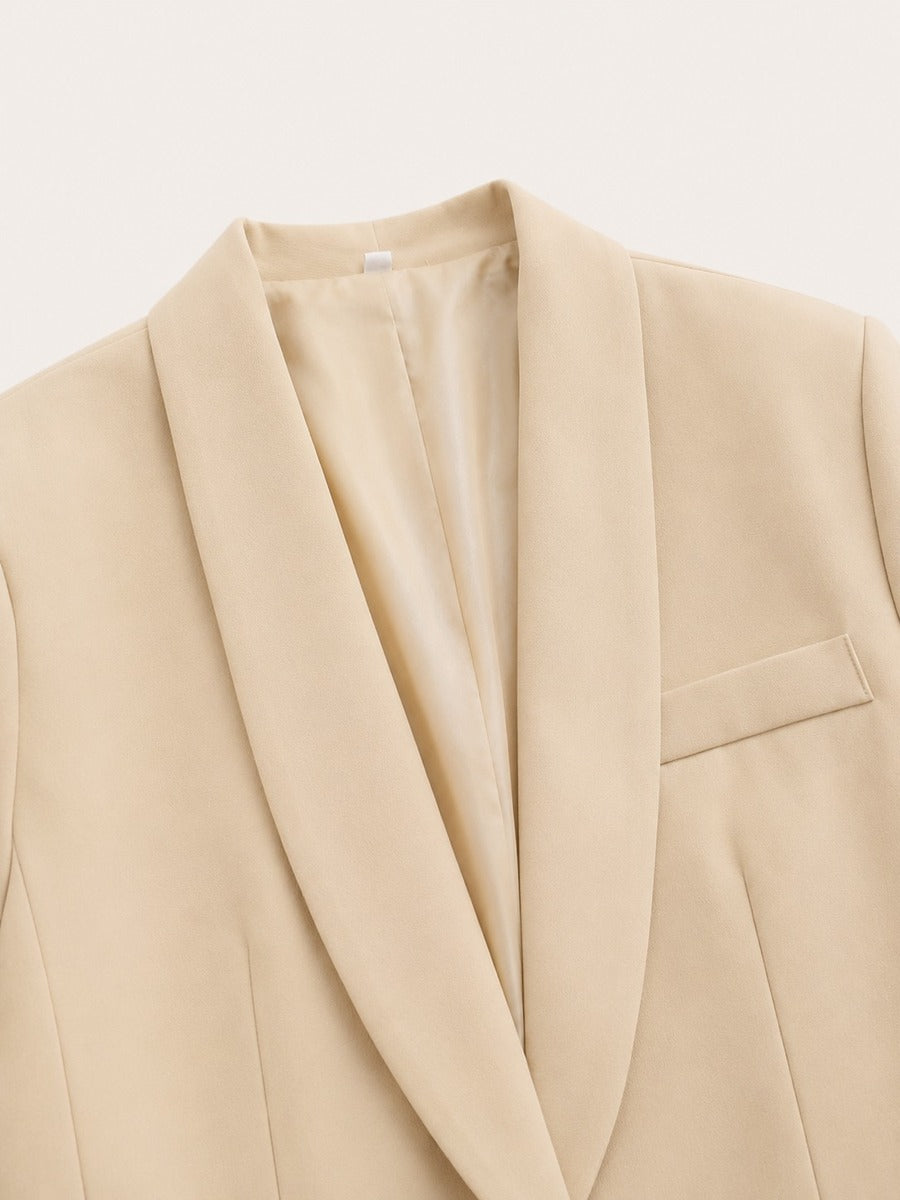Genziana | Completo Due Pezzi con Blazer Collo a Scialle e Cintura in Vita
