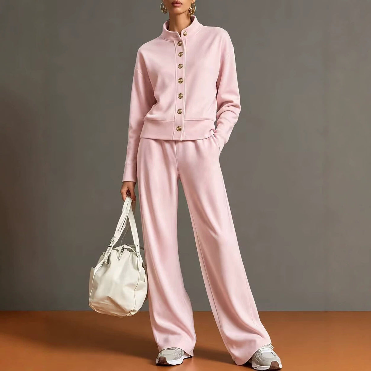 Rosalba | Completo in Maglia con Collo Alto e Pantaloni a Gamba Alta