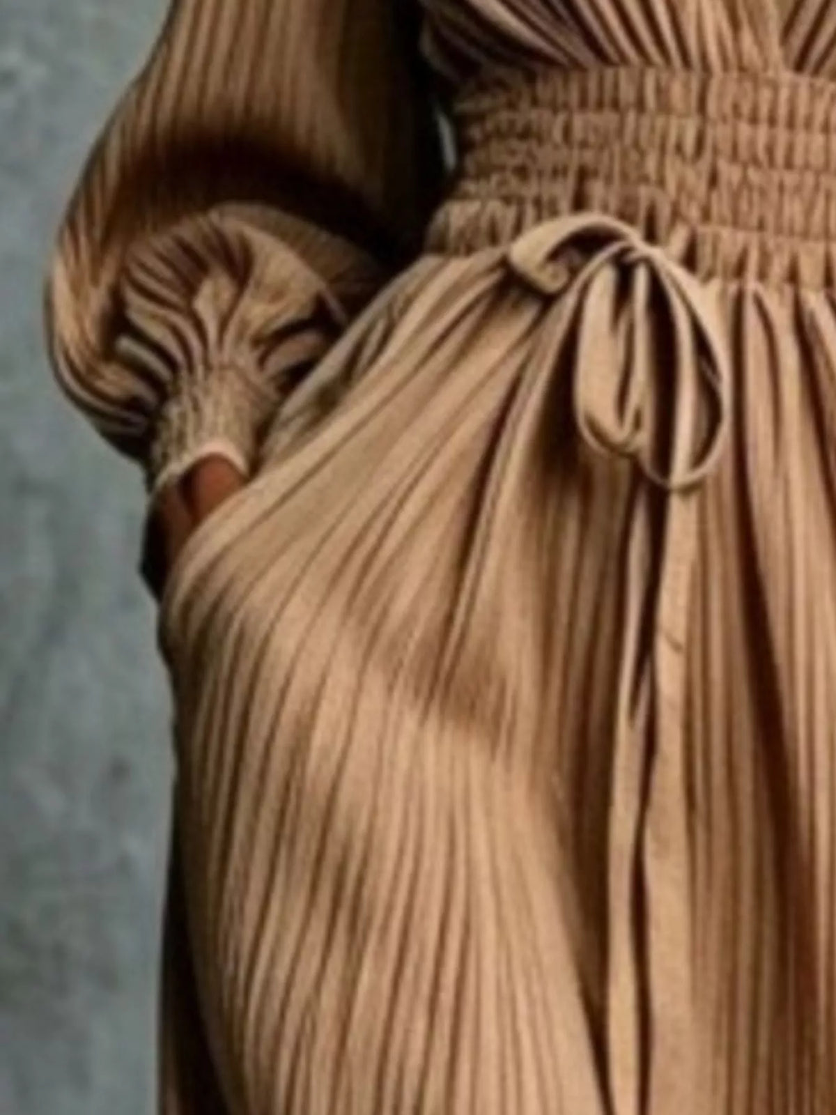 Clelia | Abito Maxi Plissé con Laccio in Vita