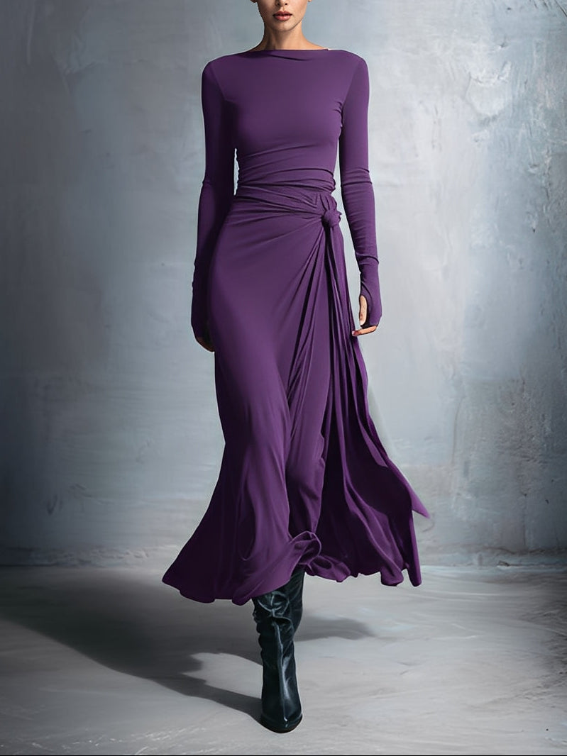 Naomie | Maxi-abito con Nodo in Seta
