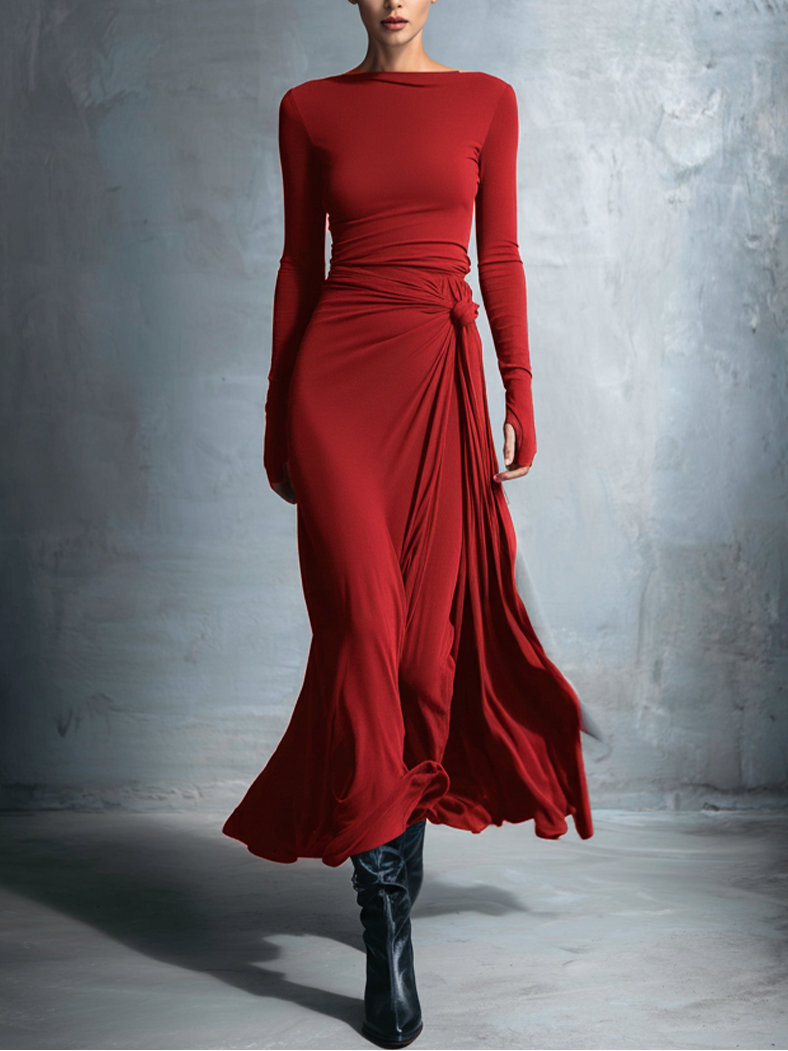 Naomie | Maxi-abito con Nodo in Seta