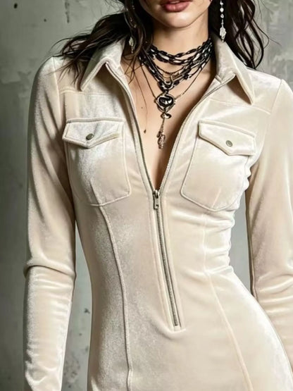 Olimpia | Abito Camicia in Velluto