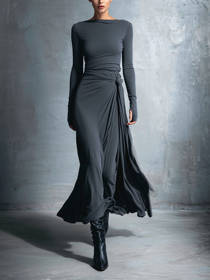 Naomie | Maxi-abito con Nodo in Seta