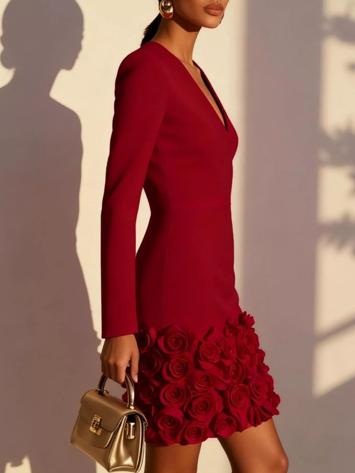 Cosima | Mini Abito con Rose Applicate