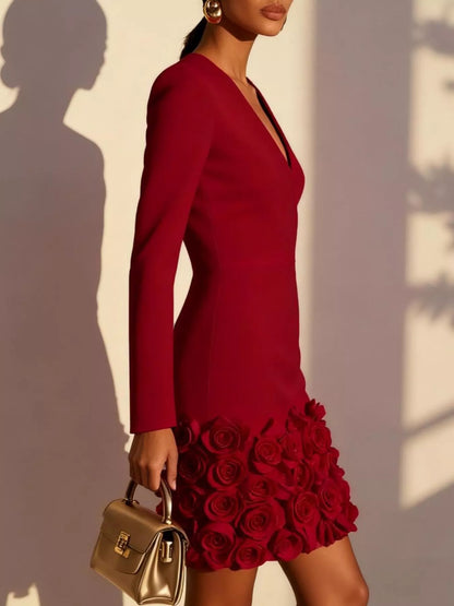 Cosima | Mini Abito con Rose Applicate