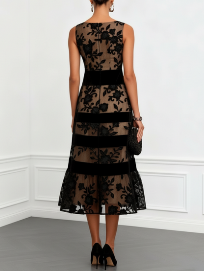 Bella Noir | Vestito Midi con Stampa Floreale