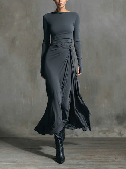 Naomie | Maxi-abito con Nodo in Seta