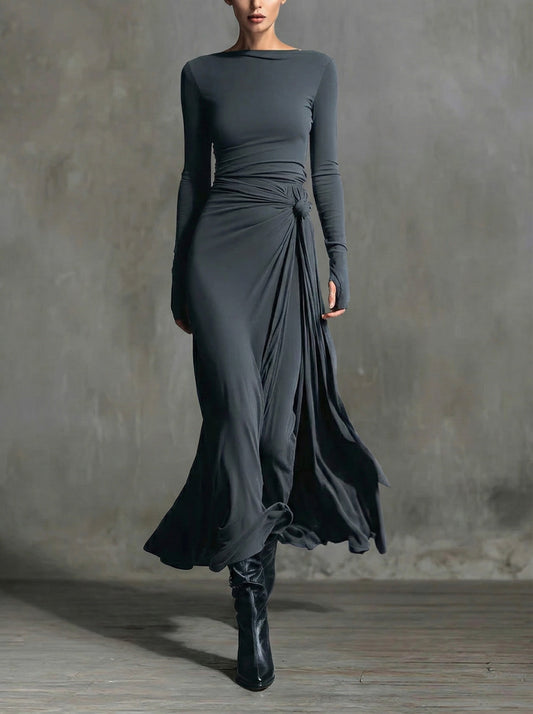 Naomie | Maxi-abito con Nodo in Seta