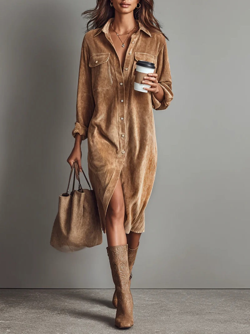 Estelle | Abito Midi in Corduroy