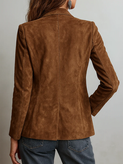 Adeline | Blazer Vintage in Scamosciato, Marrone