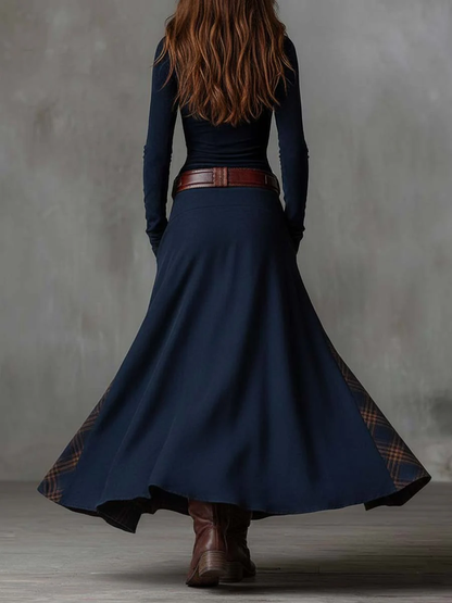 Beatrice | Abito Maxi in Suede con Cintura