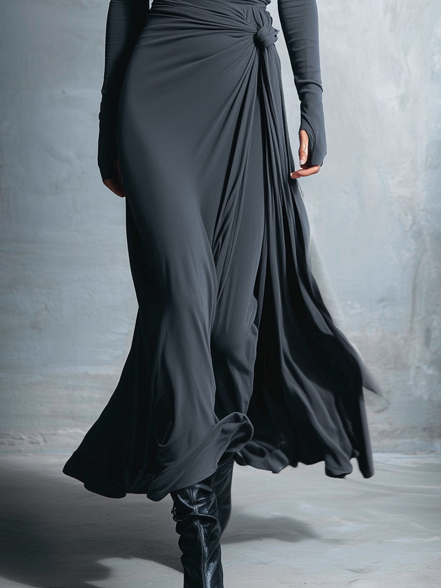 Naomie | Maxi-abito con Nodo in Seta