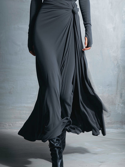 Naomie | Maxi-abito con Nodo in Seta