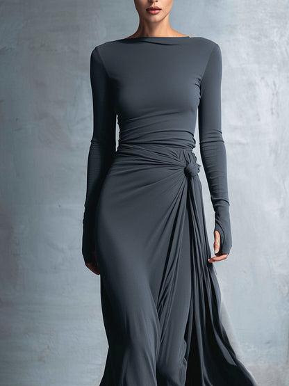 Naomie | Maxi-abito con Nodo in Seta