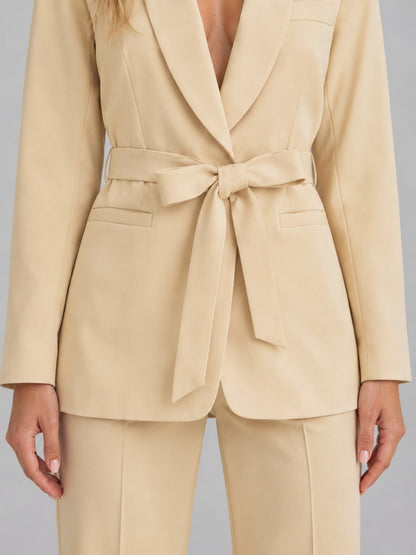 Genziana | Completo Due Pezzi con Blazer Collo a Scialle e Cintura in Vita