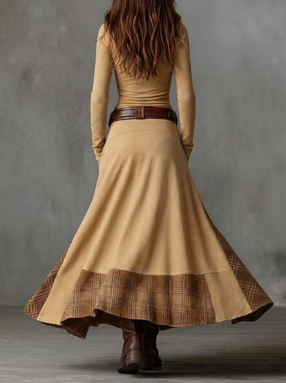 Cordelia | Abito Maxi in Suede con Cintura