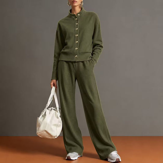 Minerva | Completo in Maglia con Collo Alto e Pantaloni a Gamba Larga