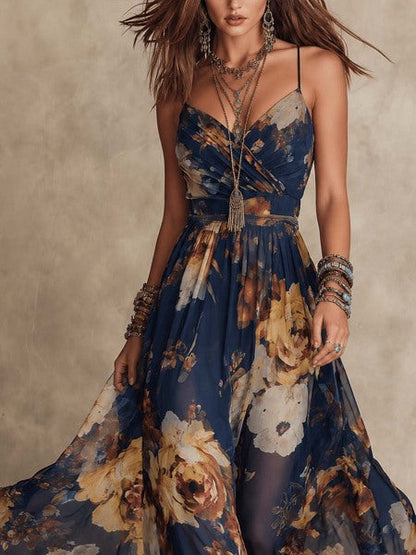 Zafiro | Vestito Midi in Chiffon Floreale
